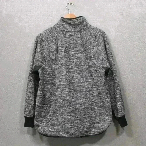 ABERCROMBIE Sweatshirt Fleece Quilted Gray Pullover Jacket Snap Neck Women Large - Picture 10 of 10